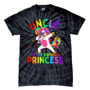 Uncle of the Birthday Princess Dabbing Unicorn Tie-Dye T-Shirt