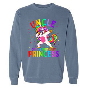 Uncle of the Birthday Princess Dabbing Unicorn Garment-Dyed Sweatshirt