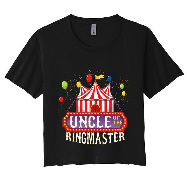 Uncle Of The Birthday Ringmaster Kids Circus Party Crop Top