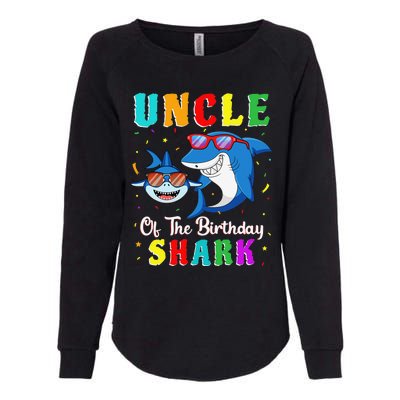 Uncle Of The Shark Birthday Family Matching Birthday Nephew Womens California Wash Sweatshirt