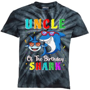 Uncle Of The Shark Birthday Family Matching Birthday Nephew Kids Tie-Dye T-Shirt