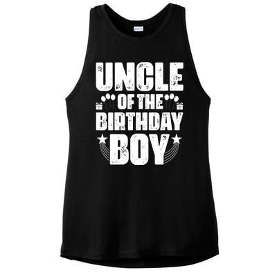 Uncle Of The Birthday Boy Celebration Ladies PosiCharge Tri-Blend Wicking Tank