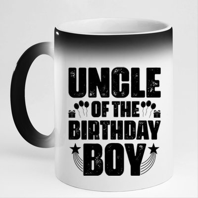 Uncle Of The Birthday Boy Celebration 11oz Black Color Changing Mug