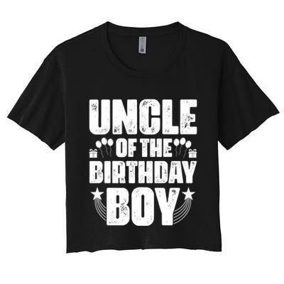 Uncle Of The Birthday Boy Celebration Crop Top