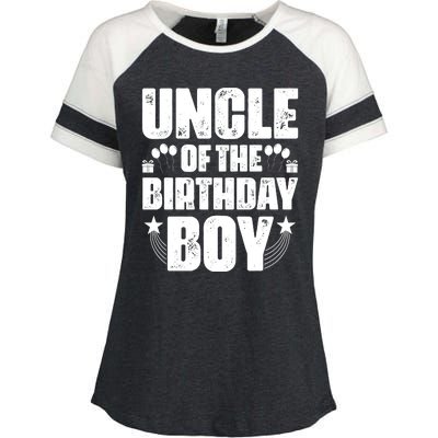 Uncle Of The Birthday Boy Celebration Enza Ladies Jersey Colorblock Tee