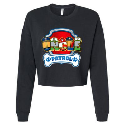 Uncle Of The Birthday Boy Dog Paw Family Decorations Party Cropped Pullover Crew