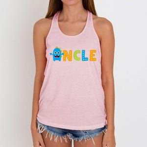 Uncle Of The Birthday Monster 1st Birthday Family Women's Knotted Racerback Tank