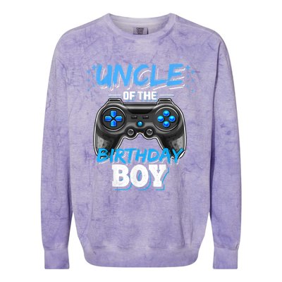 Uncle Of The Birthday Boy Matching Video Game Birthday Gift Colorblast Crewneck Sweatshirt