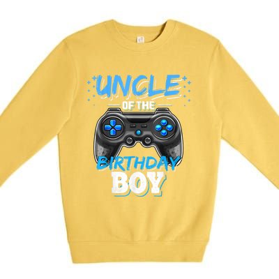 Uncle Of The Birthday Boy Matching Video Game Birthday Gift Premium Crewneck Sweatshirt