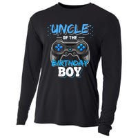 Uncle Of The Birthday Boy Matching Video Game Birthday Gift Cooling Performance Long Sleeve Crew