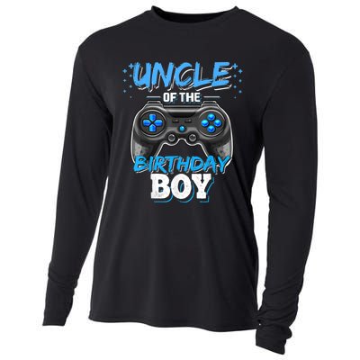 Uncle Of The Birthday Boy Matching Video Game Birthday Gift Cooling Performance Long Sleeve Crew