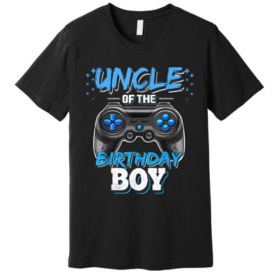 Uncle Of The Birthday Boy Matching Video Game Birthday Gift Premium T-Shirt