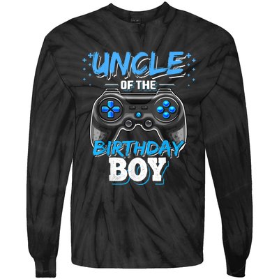 Uncle Of The Birthday Boy Matching Video Game Birthday Gift Tie-Dye Long Sleeve Shirt