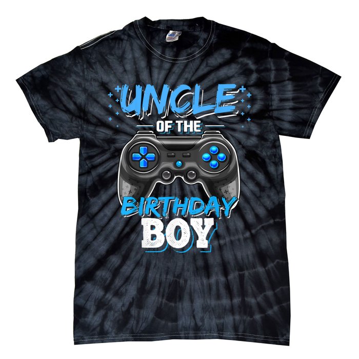 Uncle Of The Birthday Boy Matching Video Game Birthday Gift Tie-Dye T-Shirt