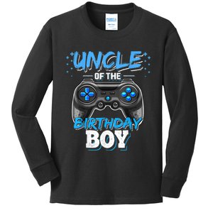 Uncle Of The Birthday Boy Matching Video Game Birthday Gift Kids Long Sleeve Shirt