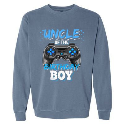 Uncle Of The Birthday Boy Matching Video Game Birthday Gift Garment-Dyed Sweatshirt