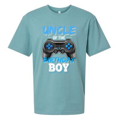 Uncle Of The Birthday Boy Matching Video Game Birthday Gift Sueded Cloud Jersey T-Shirt