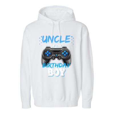 Uncle Of The Birthday Boy Matching Video Game Birthday Gift Garment-Dyed Fleece Hoodie