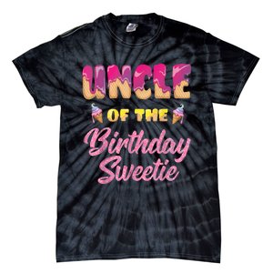 Uncle Of The Birthday Sweetie Ice Cream Birthday Tie-Dye T-Shirt