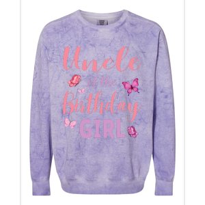 Uncle Of The Birthday Butterfly Party Colorblast Crewneck Sweatshirt