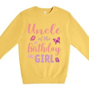 Uncle Of The Birthday Butterfly Party Premium Crewneck Sweatshirt