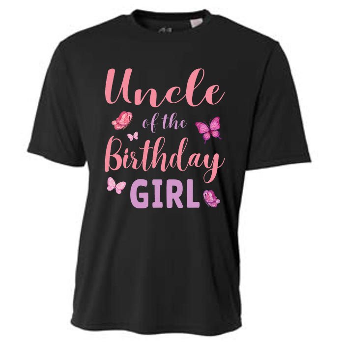 Uncle Of The Birthday Butterfly Party Cooling Performance Crew T-Shirt