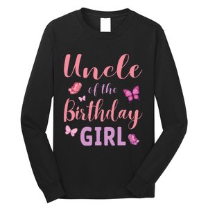 Uncle Of The Birthday Butterfly Party Long Sleeve Shirt