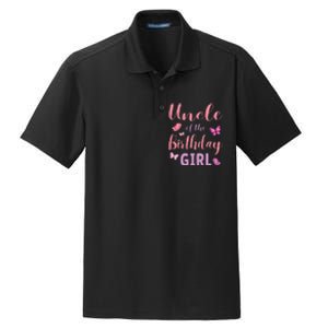 Uncle Of The Birthday Butterfly Party Dry Zone Grid Polo