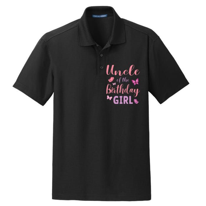 Uncle Of The Birthday Butterfly Party Dry Zone Grid Polo