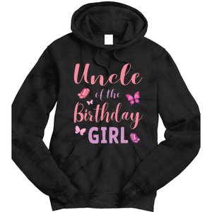 Uncle Of The Birthday Butterfly Party Tie Dye Hoodie