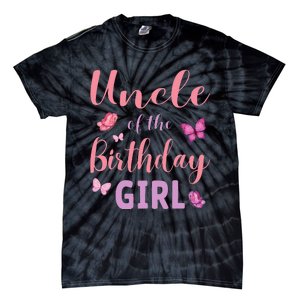 Uncle Of The Birthday Butterfly Party Tie-Dye T-Shirt