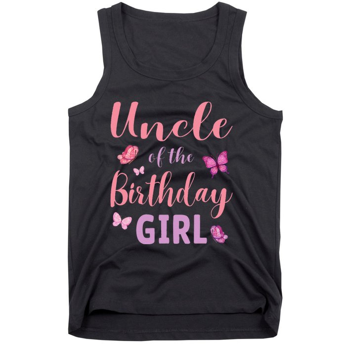 Uncle Of The Birthday Butterfly Party Tank Top