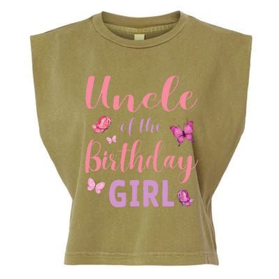 Uncle Of The Birthday Butterfly Party Garment-Dyed Women's Muscle Tee