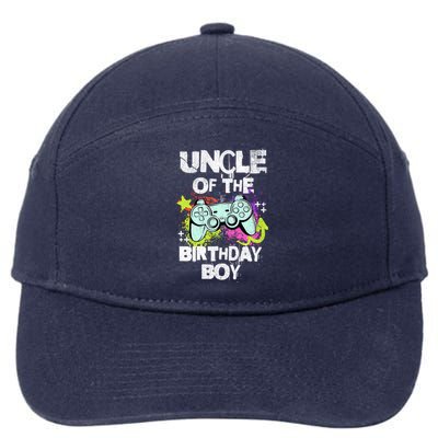 Uncle Of The Birthday Video Game Gamer Gift 7-Panel Snapback Hat