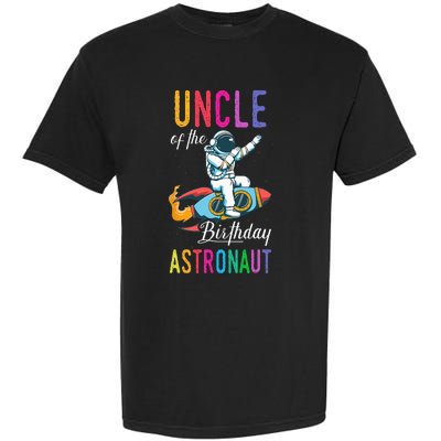 Uncle Of The Birthday Astronaut Space Bday Party Celebration Garment-Dyed Heavyweight T-Shirt