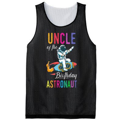 Uncle Of The Birthday Astronaut Space Bday Party Celebration Mesh Reversible Basketball Jersey Tank