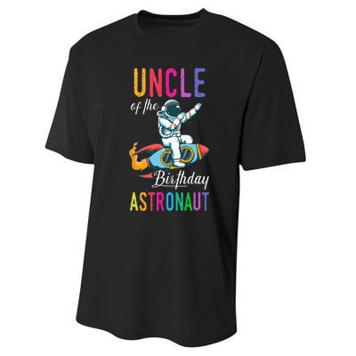 Uncle Of The Birthday Astronaut Space Bday Party Celebration Performance Sprint T-Shirt