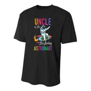 Uncle Of The Birthday Astronaut Space Bday Party Celebration Youth Performance Sprint T-Shirt