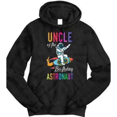 Uncle Of The Birthday Astronaut Space Bday Party Celebration Tie Dye Hoodie