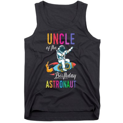 Uncle Of The Birthday Astronaut Space Bday Party Celebration Tank Top