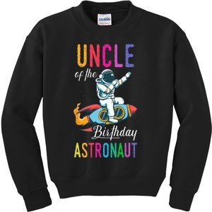 Uncle Of The Birthday Astronaut Space Bday Party Celebration Kids Sweatshirt