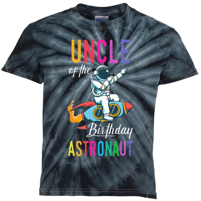 Uncle Of The Birthday Astronaut Space Bday Party Celebration Kids Tie-Dye T-Shirt