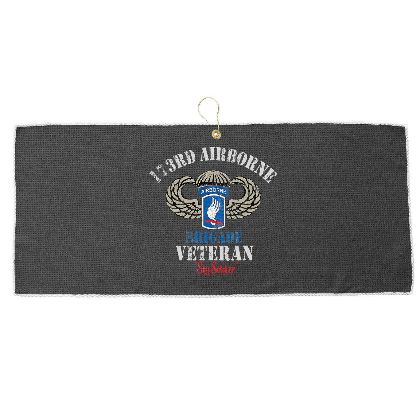 Us Paratrooper 173rd Airborne Brigade Veteran Sky Soldier Large Microfiber Waffle Golf Towel