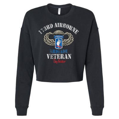 Us Paratrooper 173rd Airborne Brigade Veteran Sky Soldier Cropped Pullover Crew