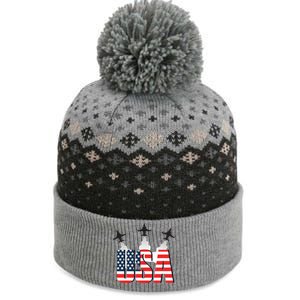 USA Pilot 4th Of July Patriotic The Baniff Cuffed Pom Beanie