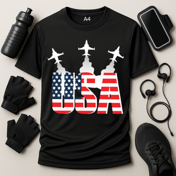 USA Pilot 4th Of July Patriotic Performance Shirt