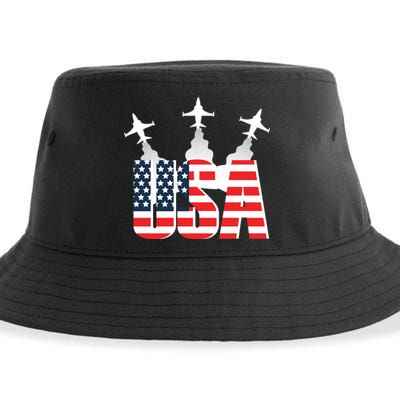 USA Pilot 4th Of July Patriotic Sustainable Bucket Hat