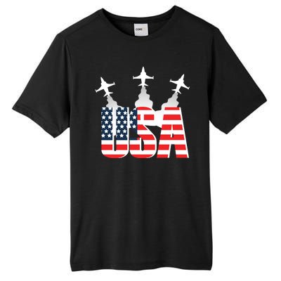 USA Pilot 4th Of July Patriotic Tall Fusion ChromaSoft Performance T-Shirt