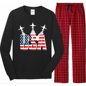 USA Pilot 4th Of July Patriotic Long Sleeve Pajama Set