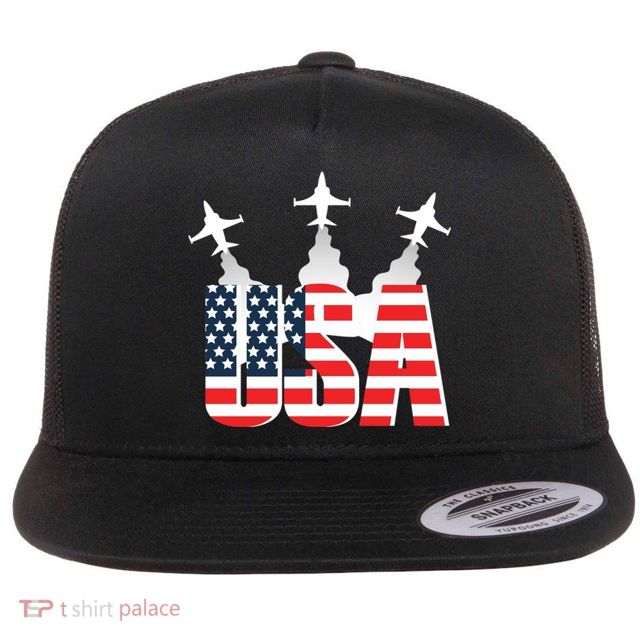USA Pilot 4th Of July Patriotic Flatbill Hat
